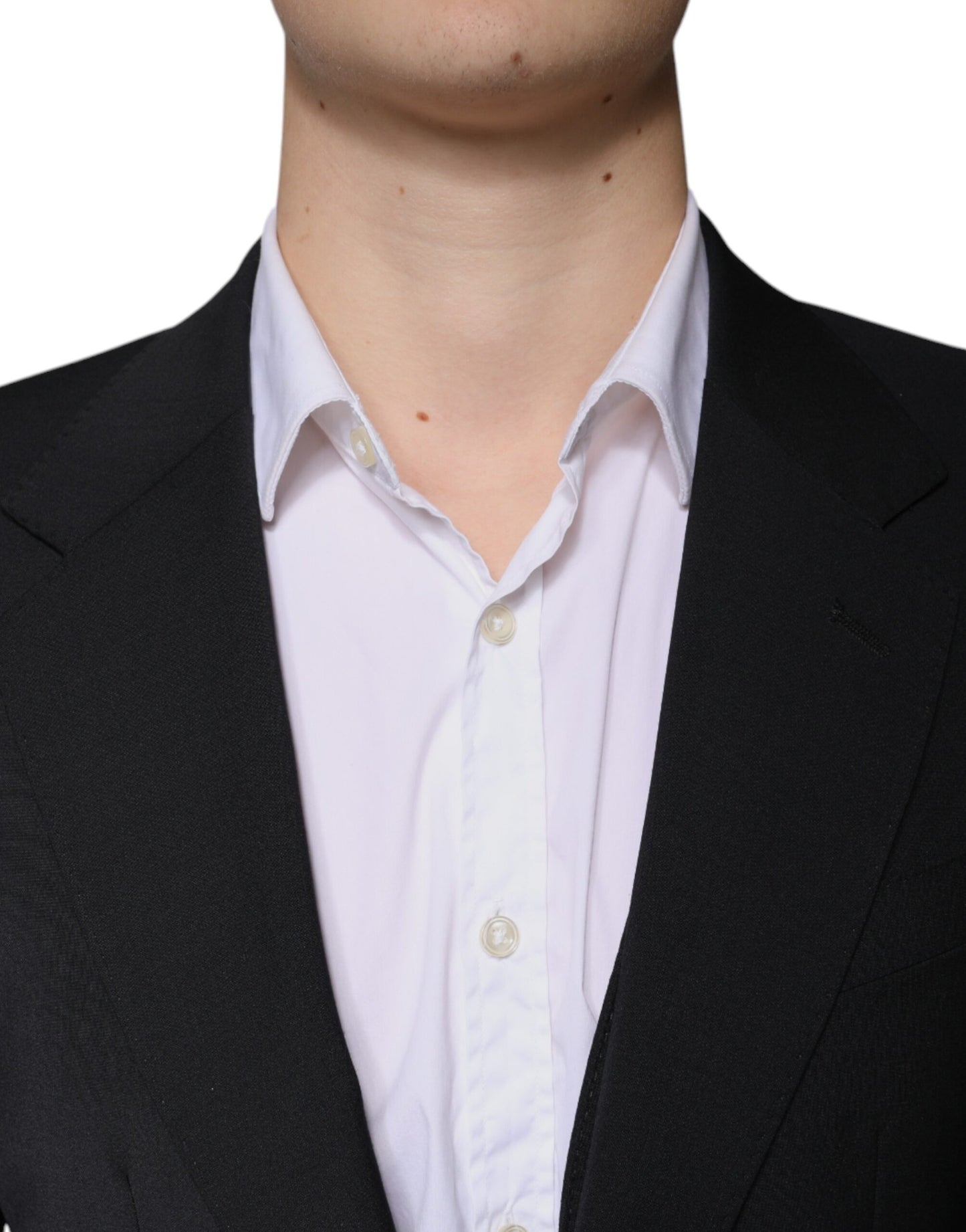 Traje de lana negro formal de 3 piezas Dolce & Gabbana de corte ajustado para hombre