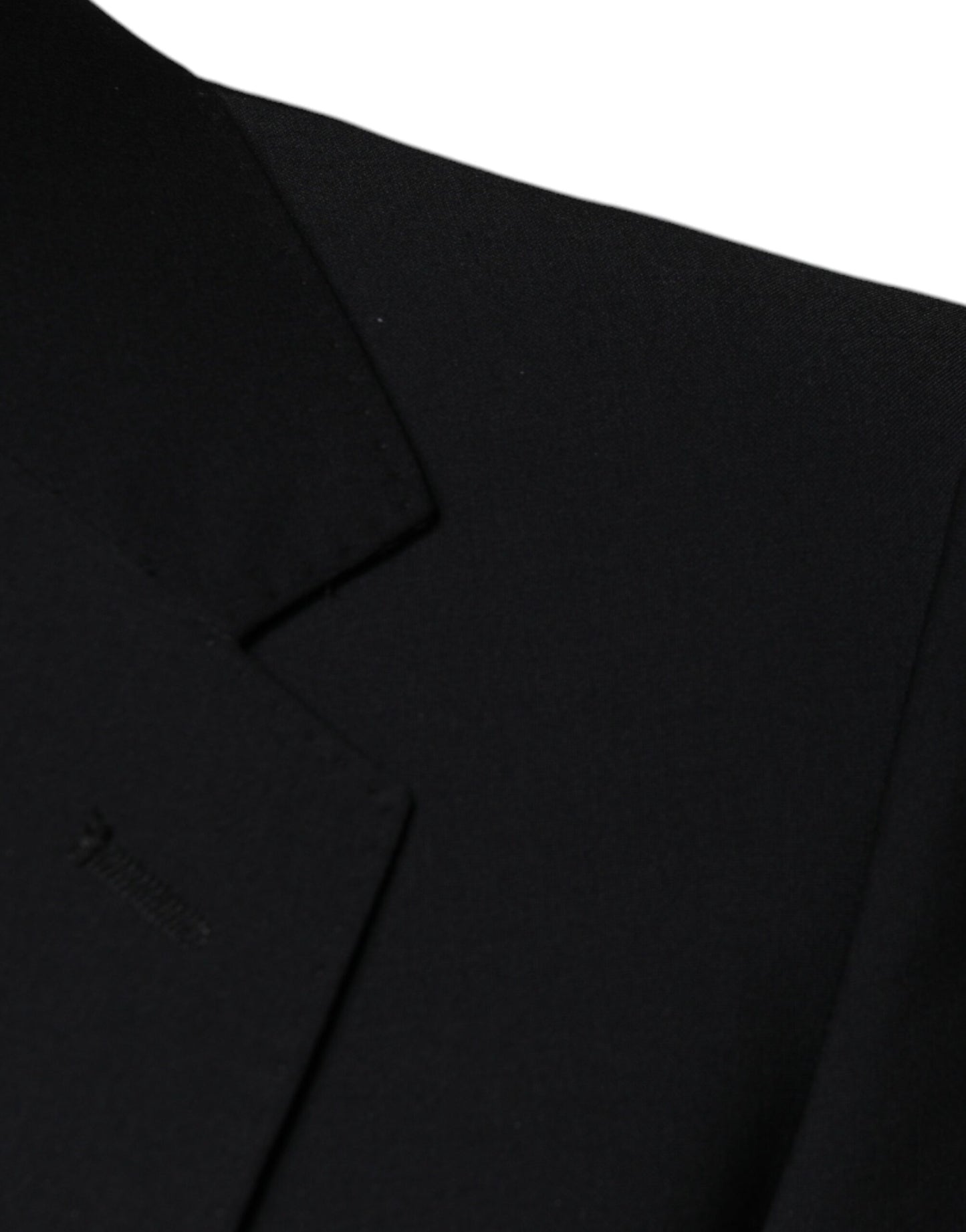 Traje de lana negro formal de 3 piezas Dolce & Gabbana de corte ajustado para hombre