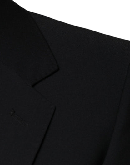 Traje de lana negro formal de 3 piezas Dolce & Gabbana de corte ajustado para hombre