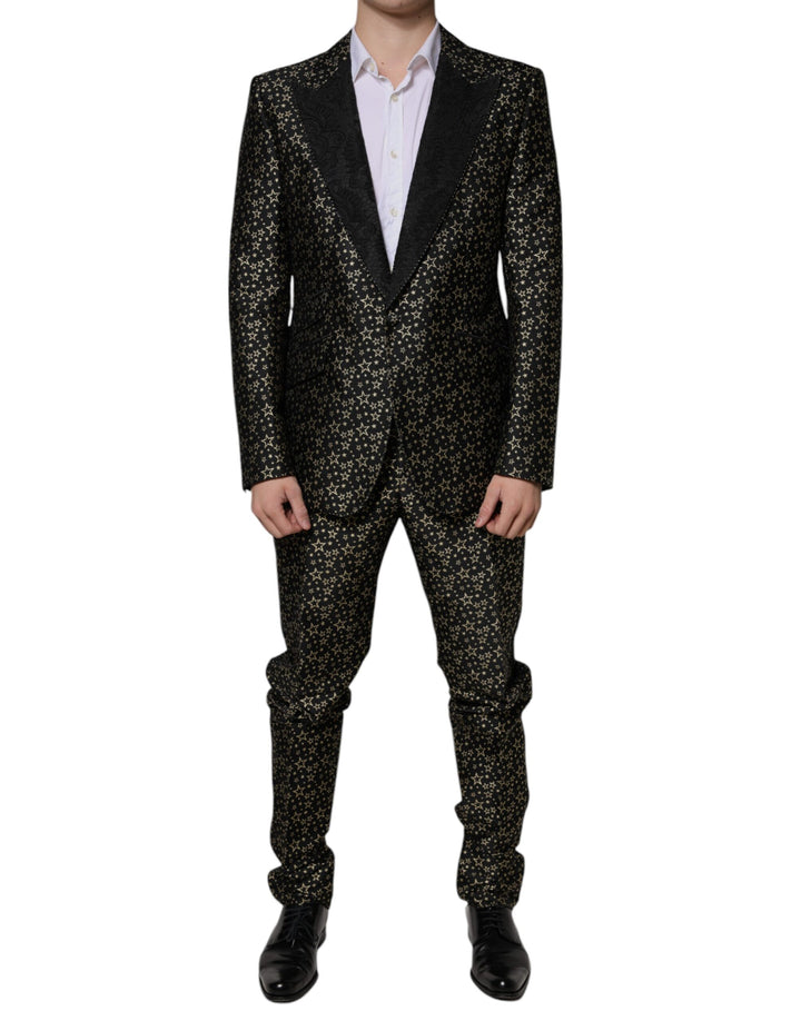 Traje de 2 piezas Sicilia de Dolce & Gabbana en jacquard de estrellas negras