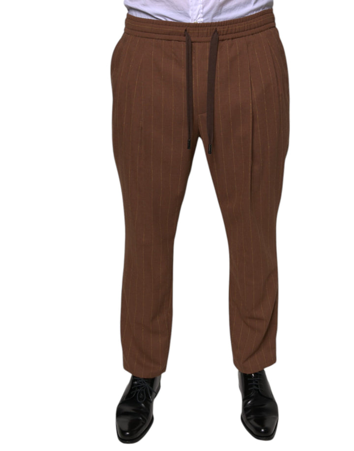 Pantalon habillé skinny pour homme Dolce & Gabbana à rayures marron