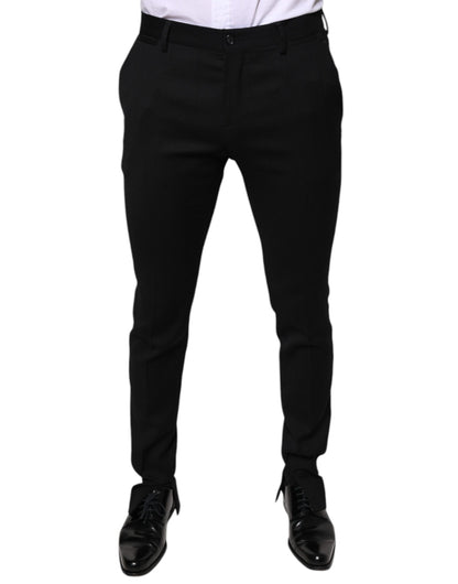 Pantalón de vestir ajustado de lana negro Dolce & Gabbana