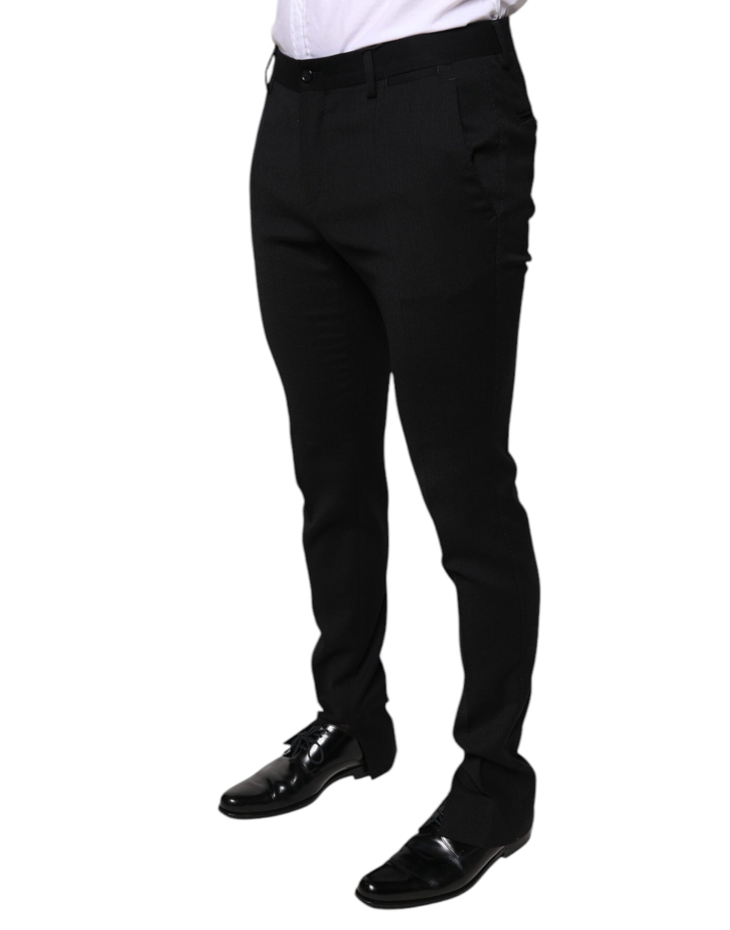 Pantalón de vestir ajustado de lana negro Dolce & Gabbana