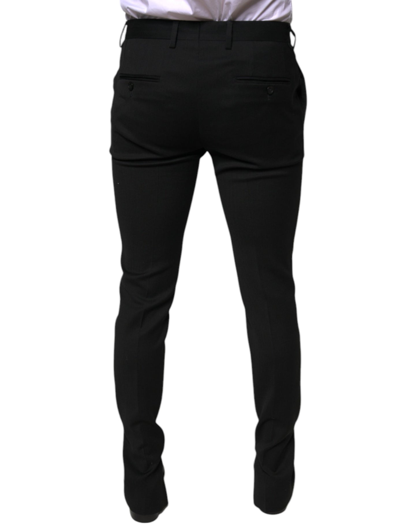 Pantalón de vestir ajustado de lana negro Dolce & Gabbana