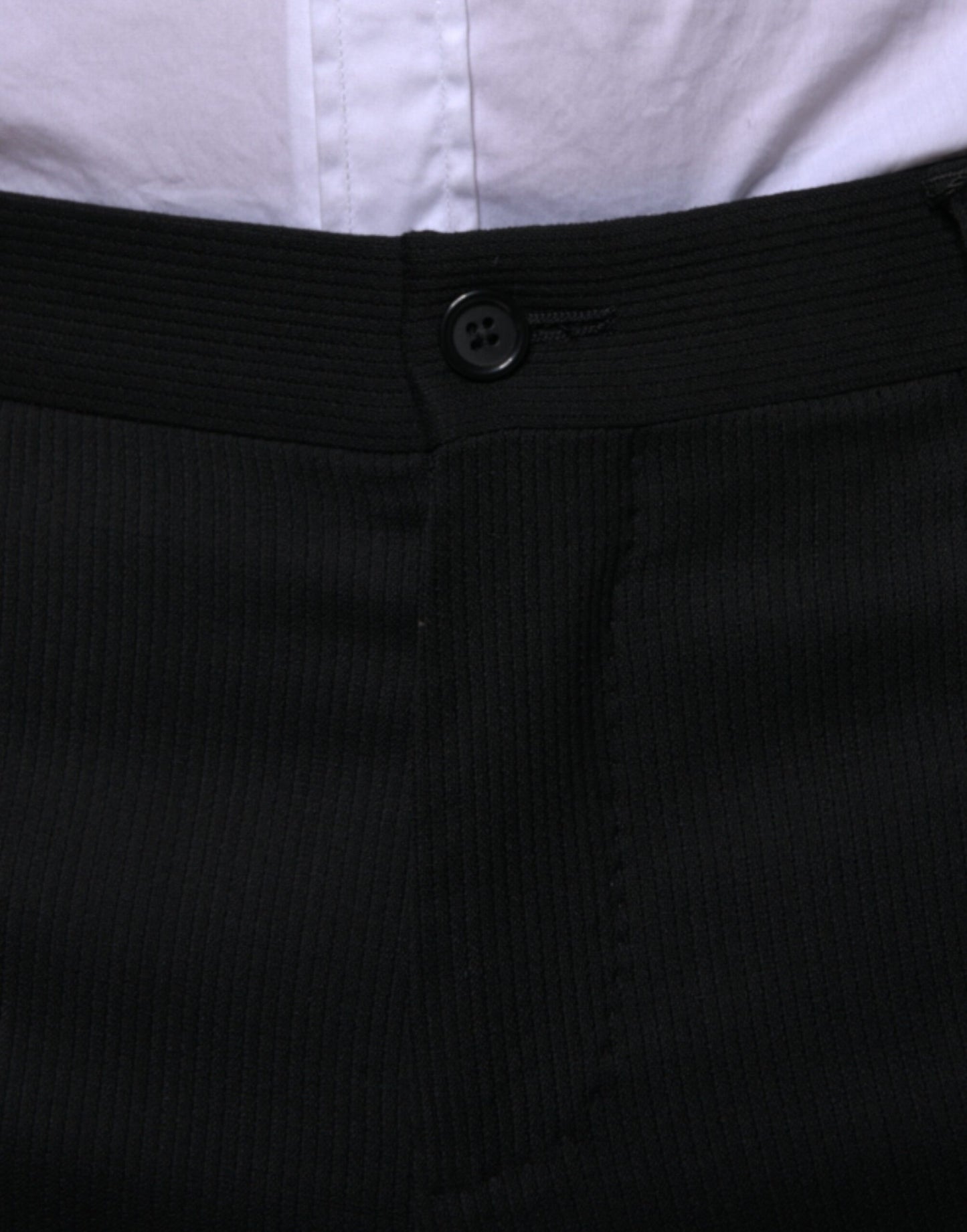 Pantalón de vestir ajustado de lana negro Dolce & Gabbana