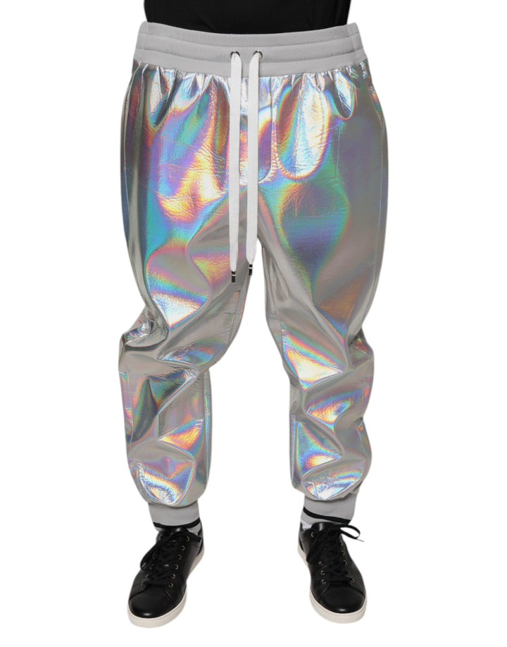Pantalon de survêtement Dolce & Gabbana irisé argenté pour homme