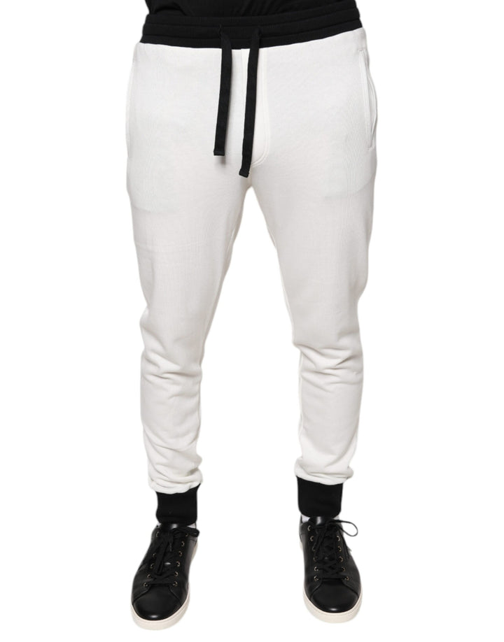 Dolce & Gabbana Pantalon de survêtement slim en coton blanc pour homme