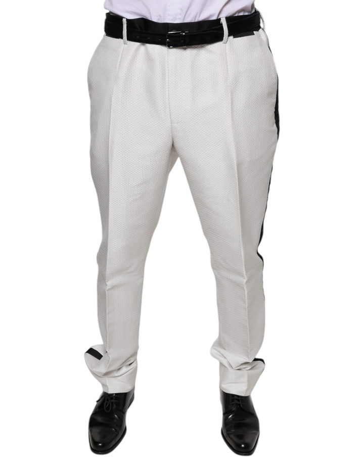 Pantalon de costume Dolce & Gabbana blanc en polyester