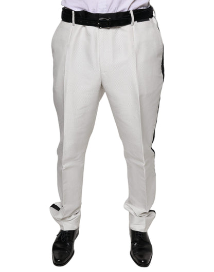 Pantalones de vestir formales Dolce & Gabbana de poliéster blanco