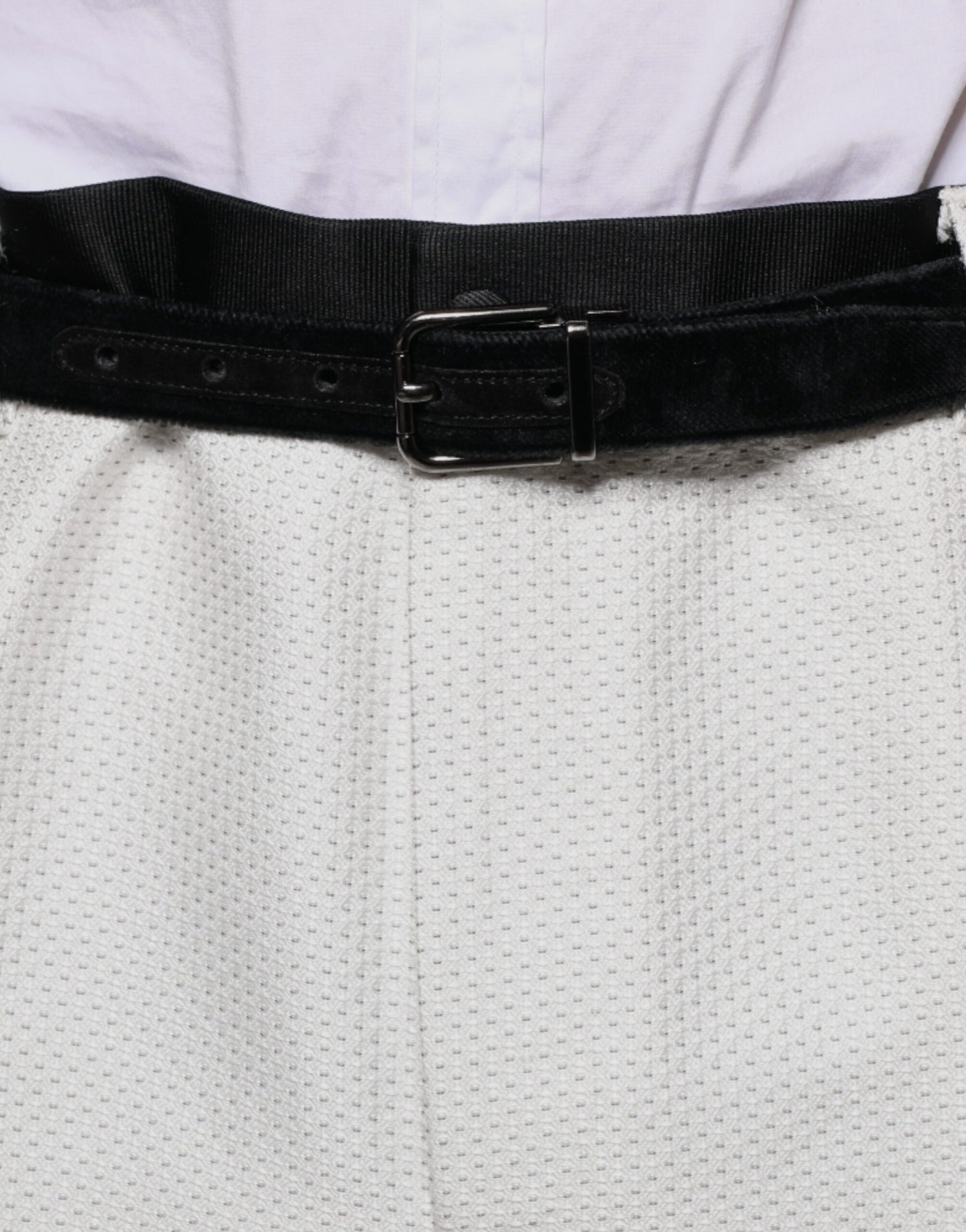 Pantalones de vestir formales Dolce & Gabbana de poliéster blanco