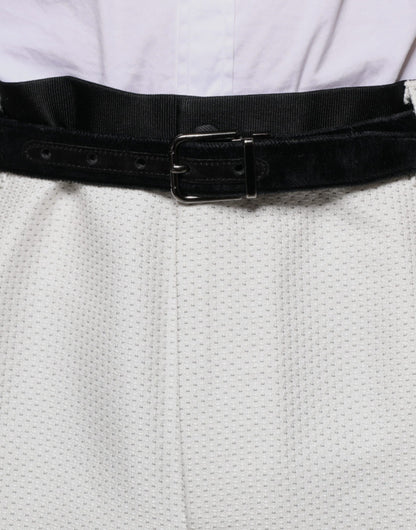 Pantalones de vestir formales Dolce & Gabbana de poliéster blanco