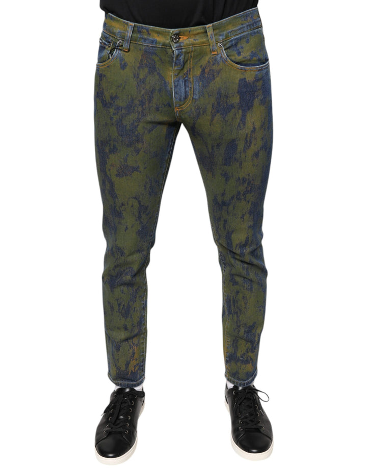 Vaqueros de hombre Dolce & Gabbana slim fit de algodón azul teñido