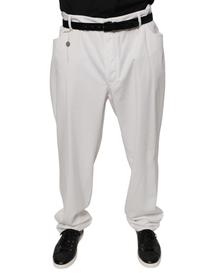 Pantalon habillé fuselé Brunello Cucinelli en coton blanc pour homme