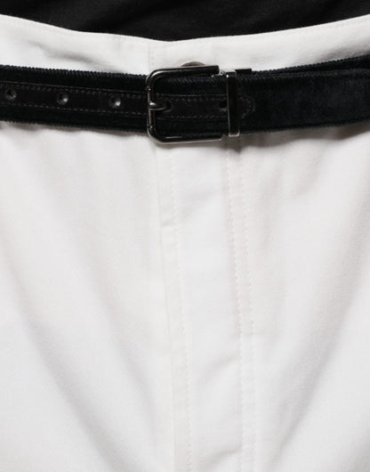 Brunello Cucinelli Pantalones de Vestir de Hombre de Algodón Blanco Corte Tapered