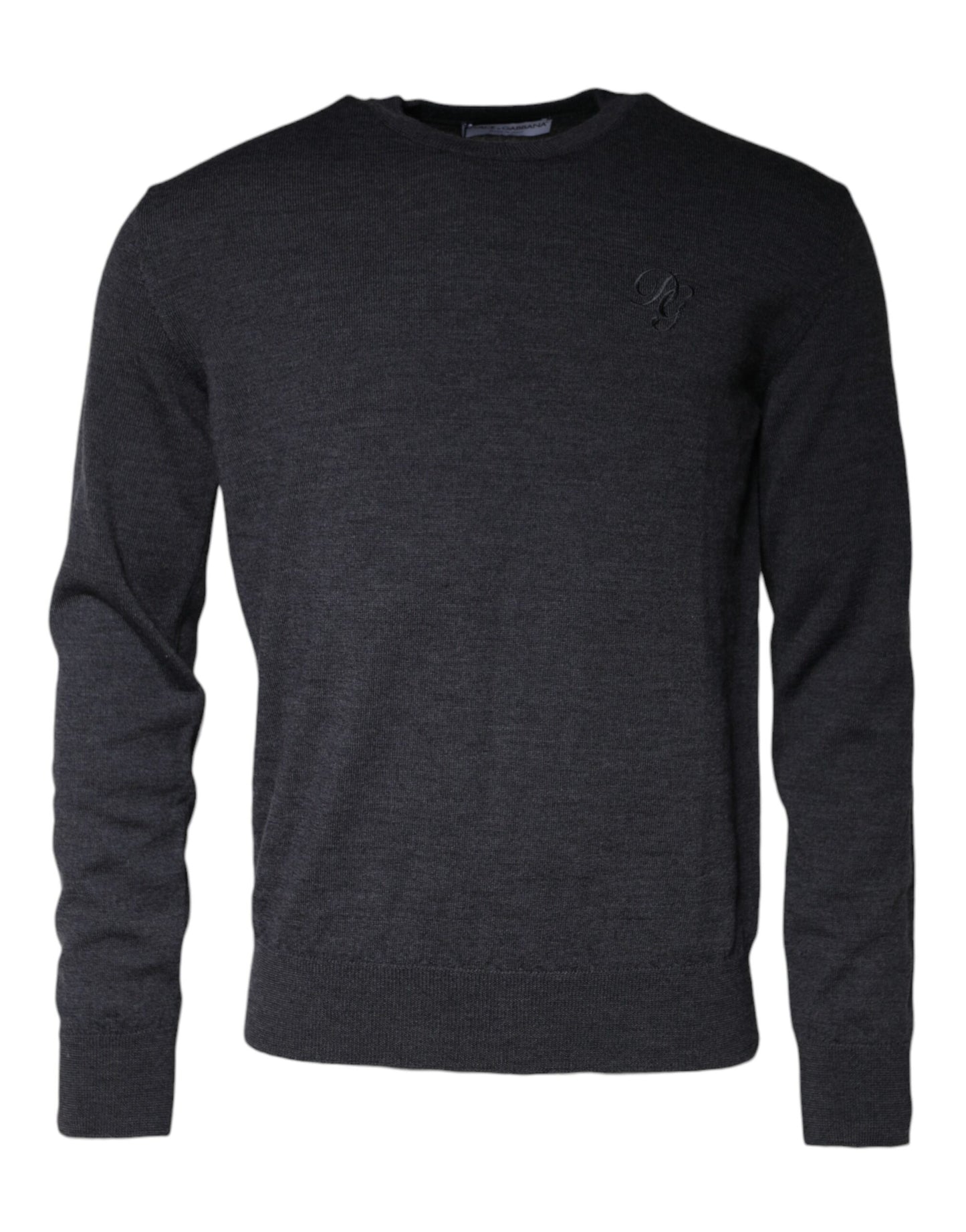 Pull ras du cou en laine gris foncé Dolce & Gabbana
