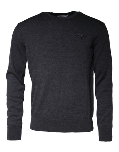 Pull ras du cou en laine gris foncé Dolce & Gabbana