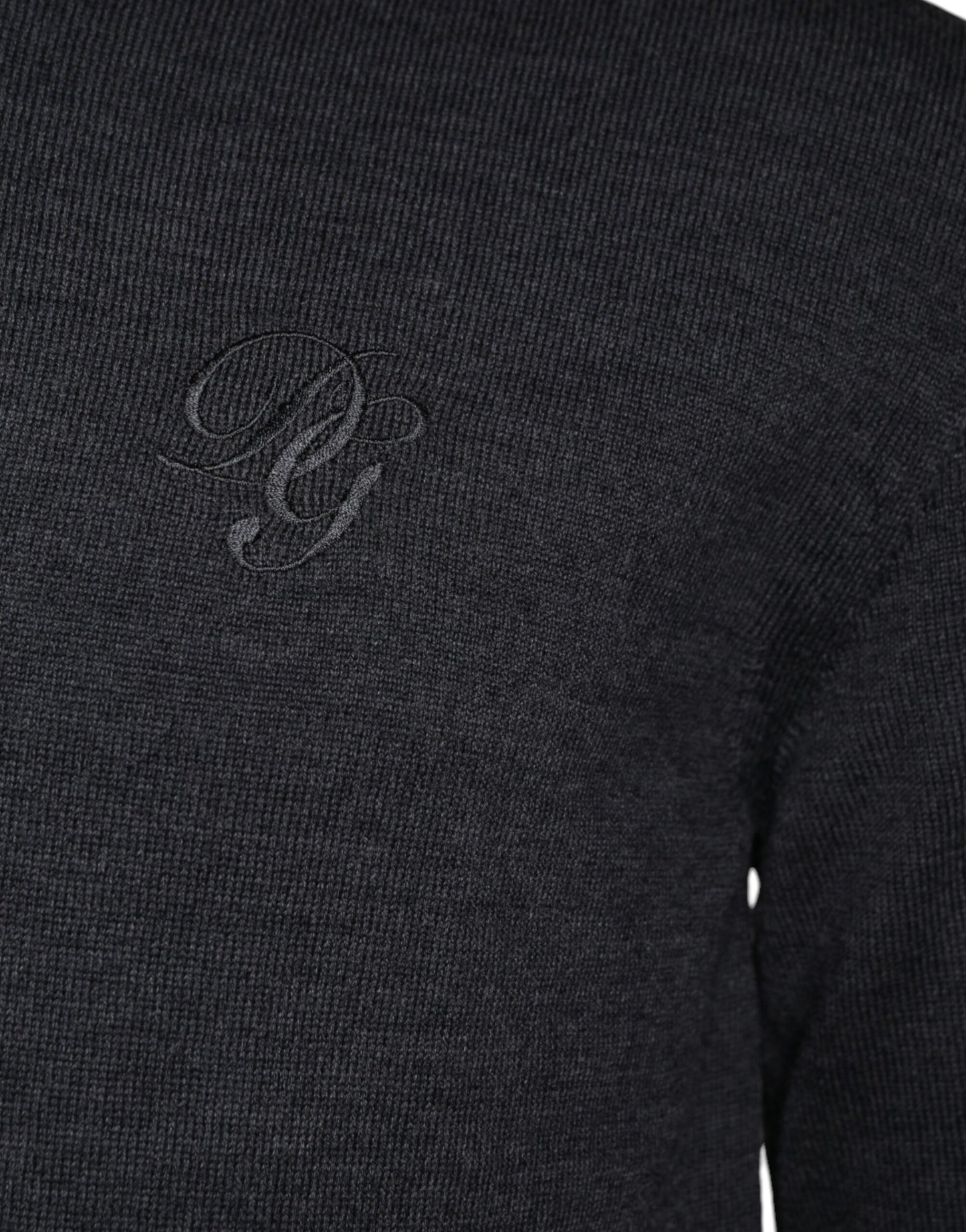Pull ras du cou en laine gris foncé Dolce & Gabbana