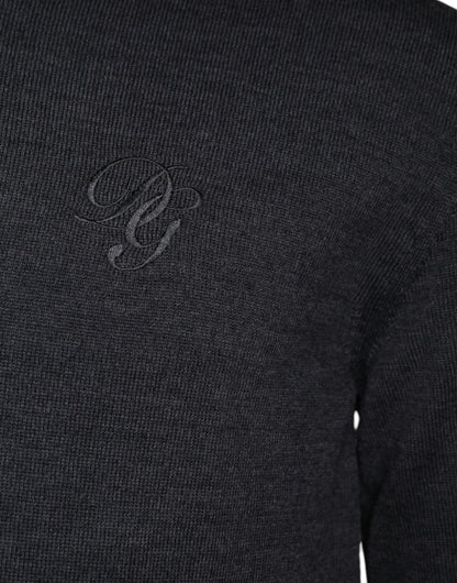 Pull ras du cou en laine gris foncé Dolce & Gabbana