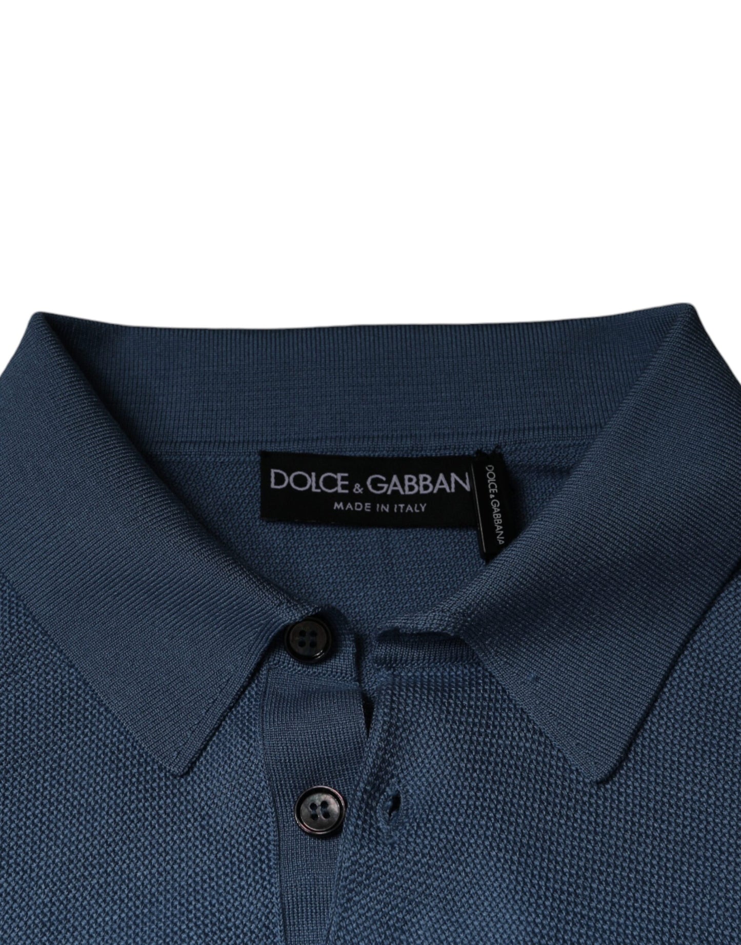 Pull Dolce & Gabbana en soie bleu ciel pour homme, avec col