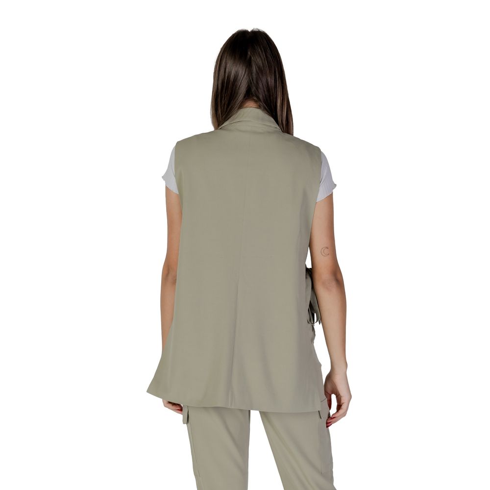 B.Young Green Polyester Waistcoat