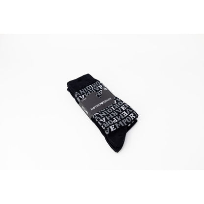 Chaussettes en coton noires Emporio Armani Underwear