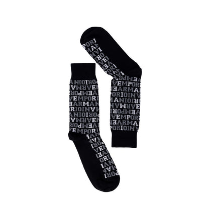 Chaussettes en coton noires Emporio Armani Underwear
