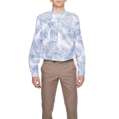Antony Morato Blue Cotton Pattern Shirt