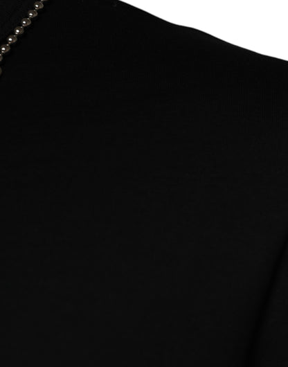 T-shirt en coton noir orné d'un collier Dolce & Gabbana