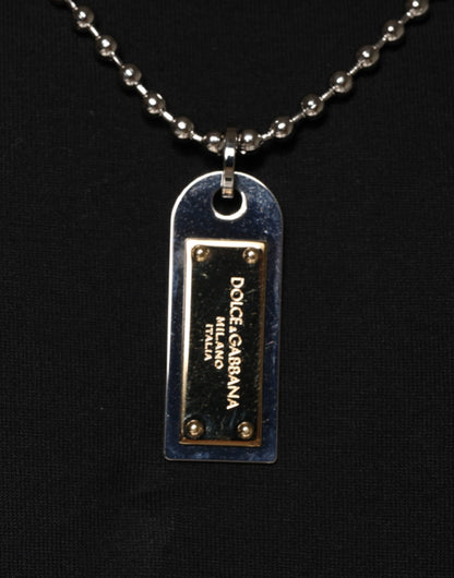 T-shirt en coton noir orné d'un collier Dolce & Gabbana