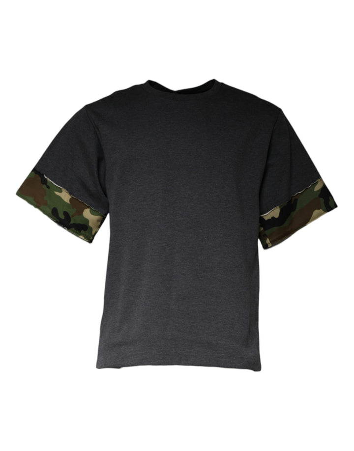 T-shirt col rond camouflage gris foncé Dolce & Gabbana