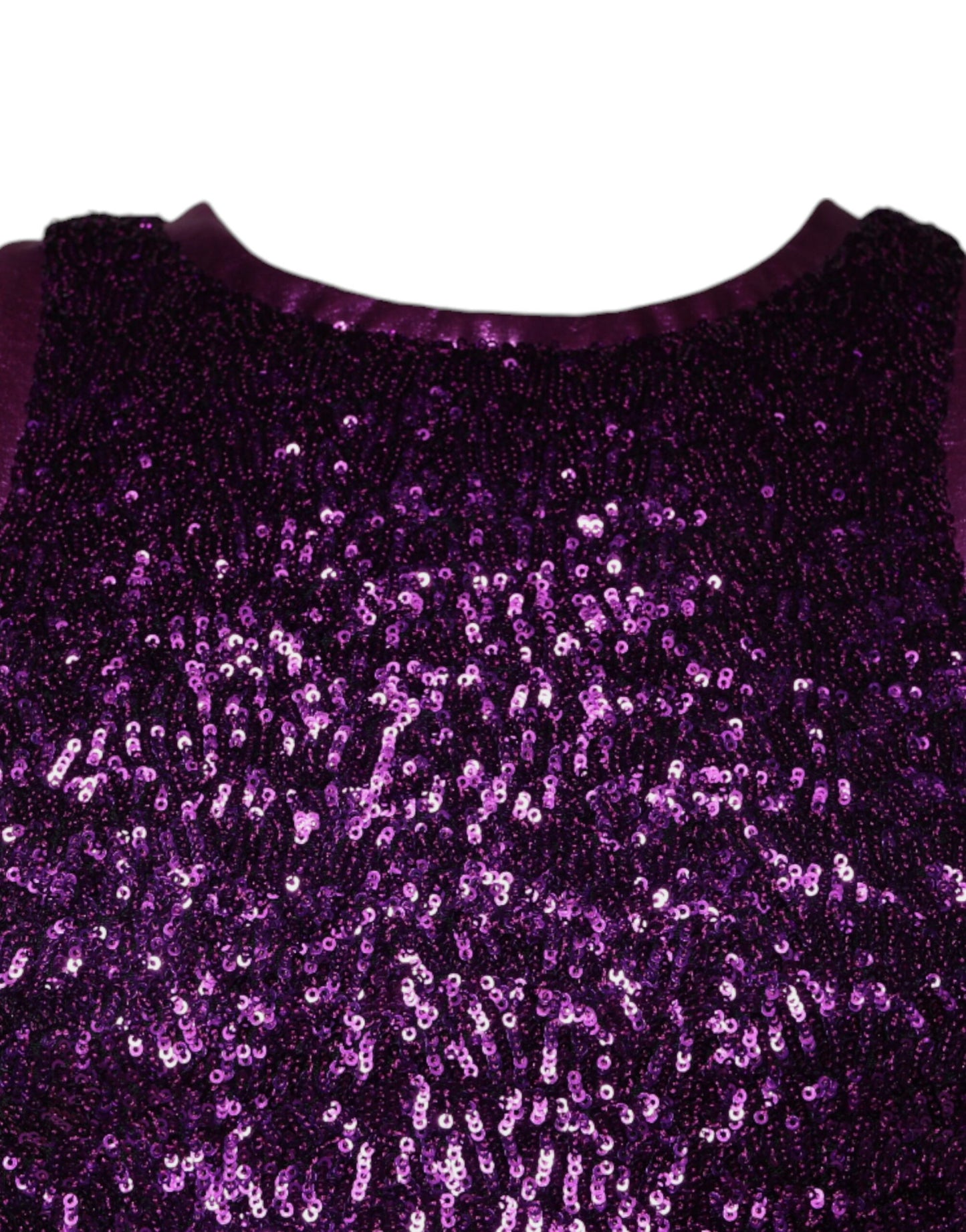 Dolce & Gabbana Camiseta sin mangas morada de cuello redondo con lentejuelas