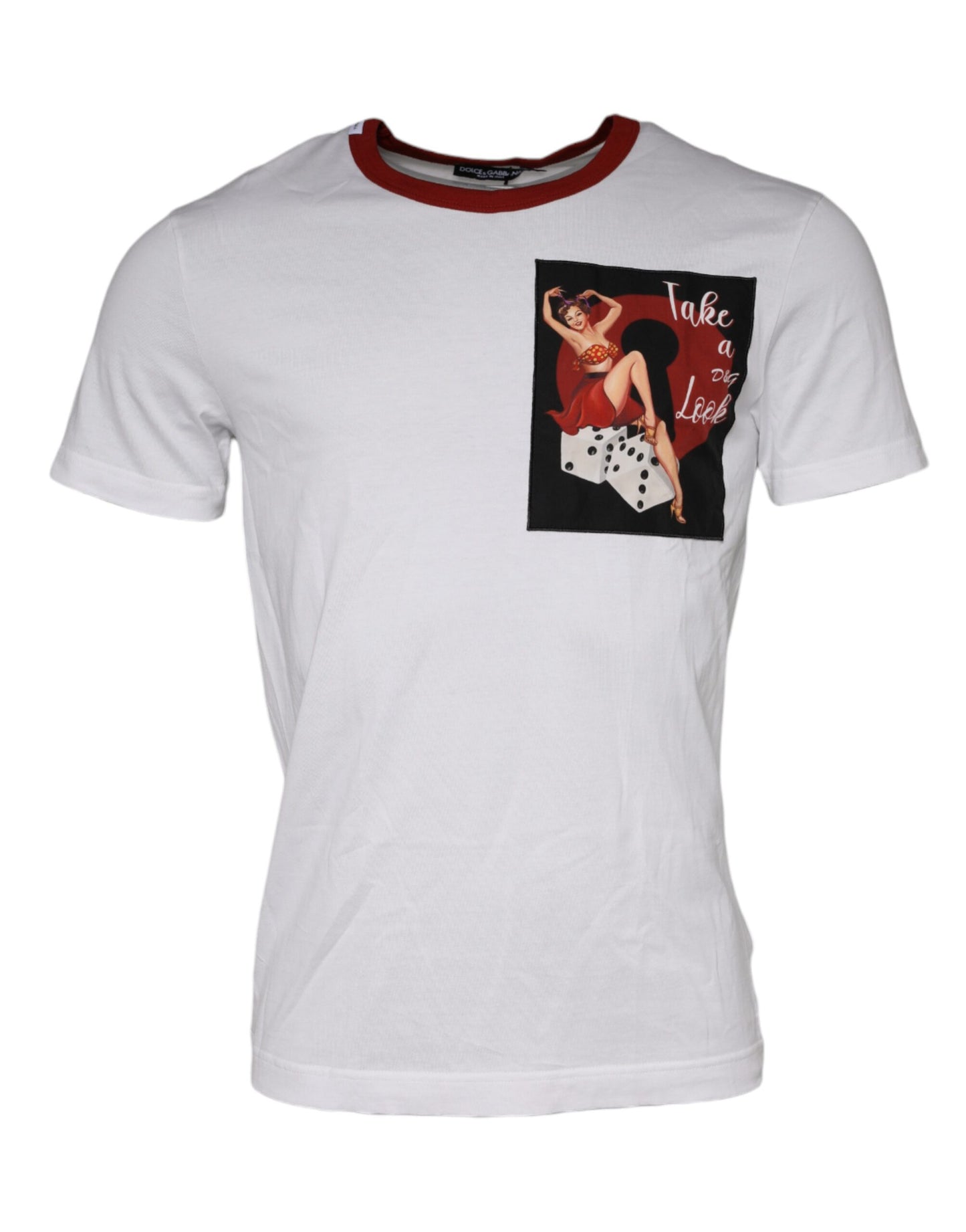T-shirt Dolce & Gabbana en coton blanc à col rond et imprimé graphique