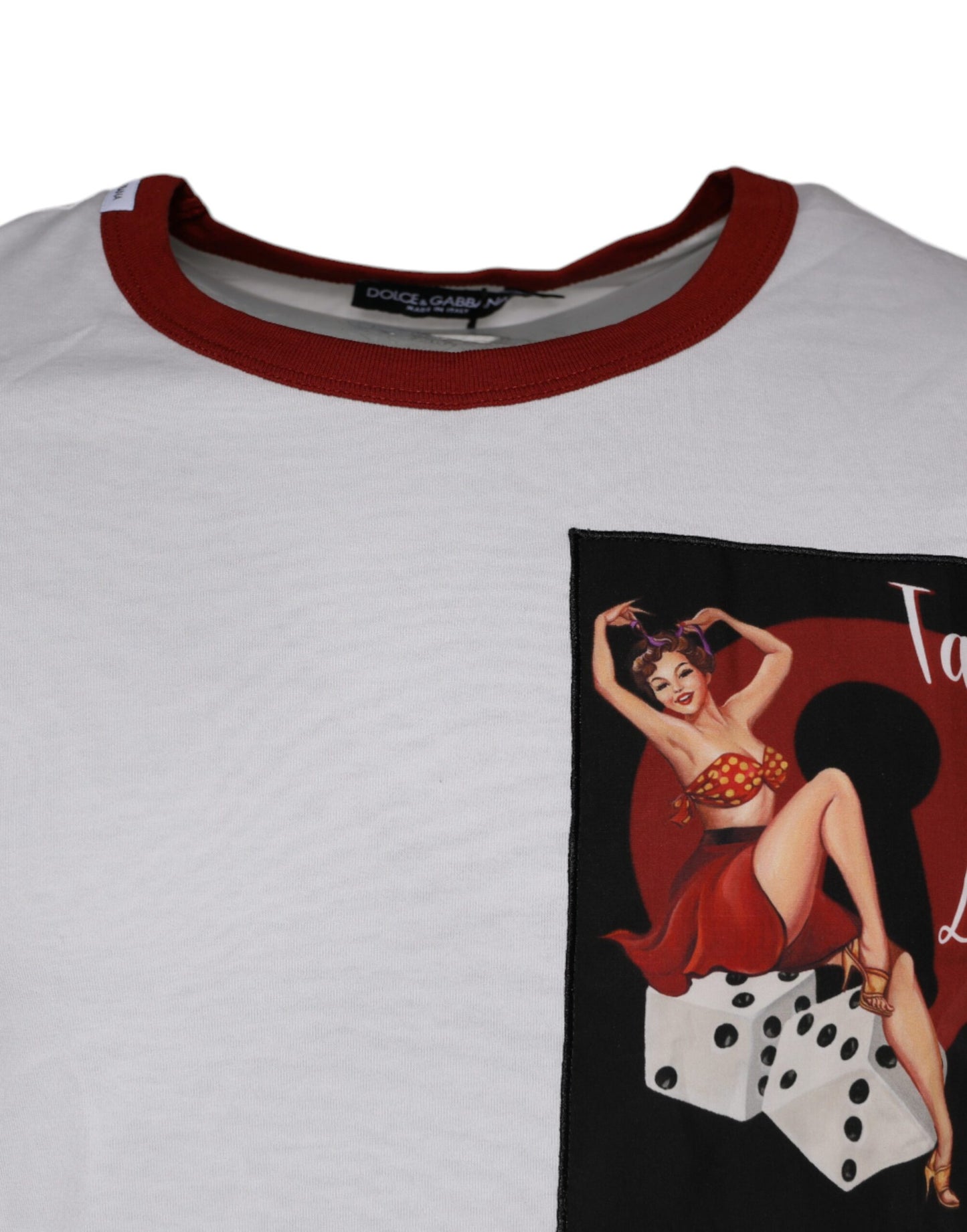 T-shirt Dolce & Gabbana en coton blanc à col rond et imprimé graphique