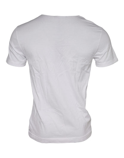 T-shirt Dolce & Gabbana en coton blanc à col rond et imprimé graphique