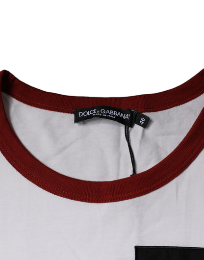T-shirt Dolce & Gabbana en coton blanc à col rond et imprimé graphique