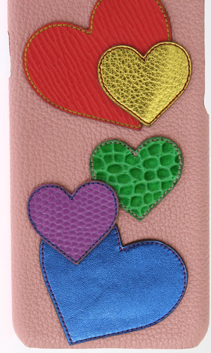Coque de téléphone cœur en cuir rose Dolce & Gabbana