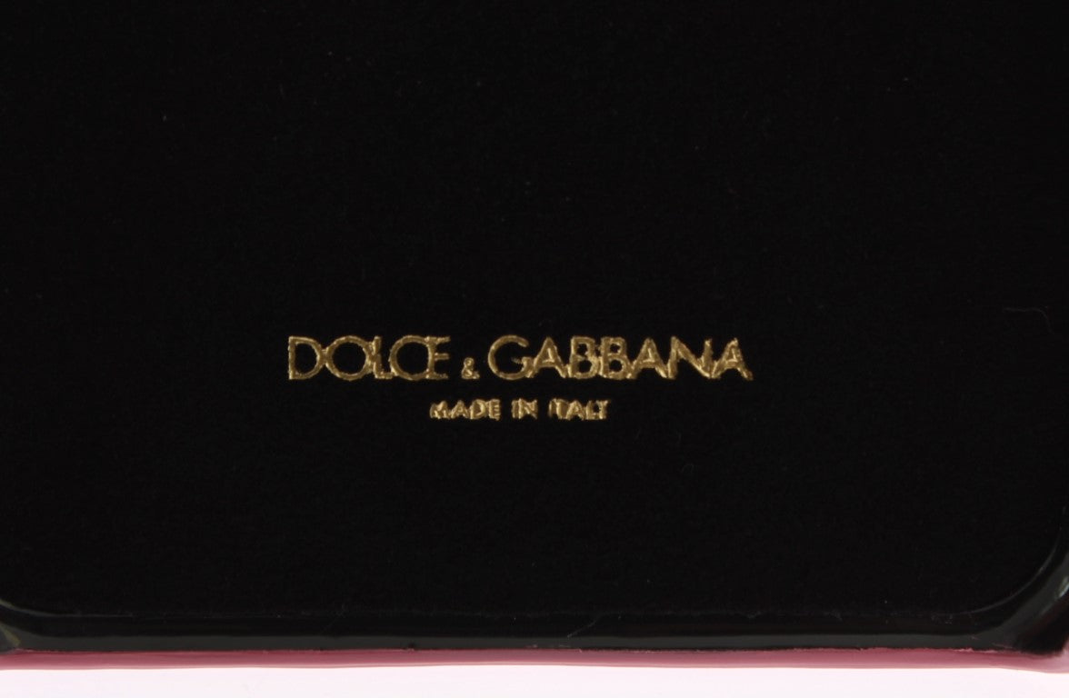 Coque de téléphone cœur en cuir rose Dolce & Gabbana