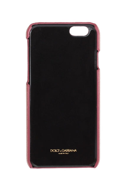 Étui de téléphone en cuir rose cœur cristal Dolce & Gabbana