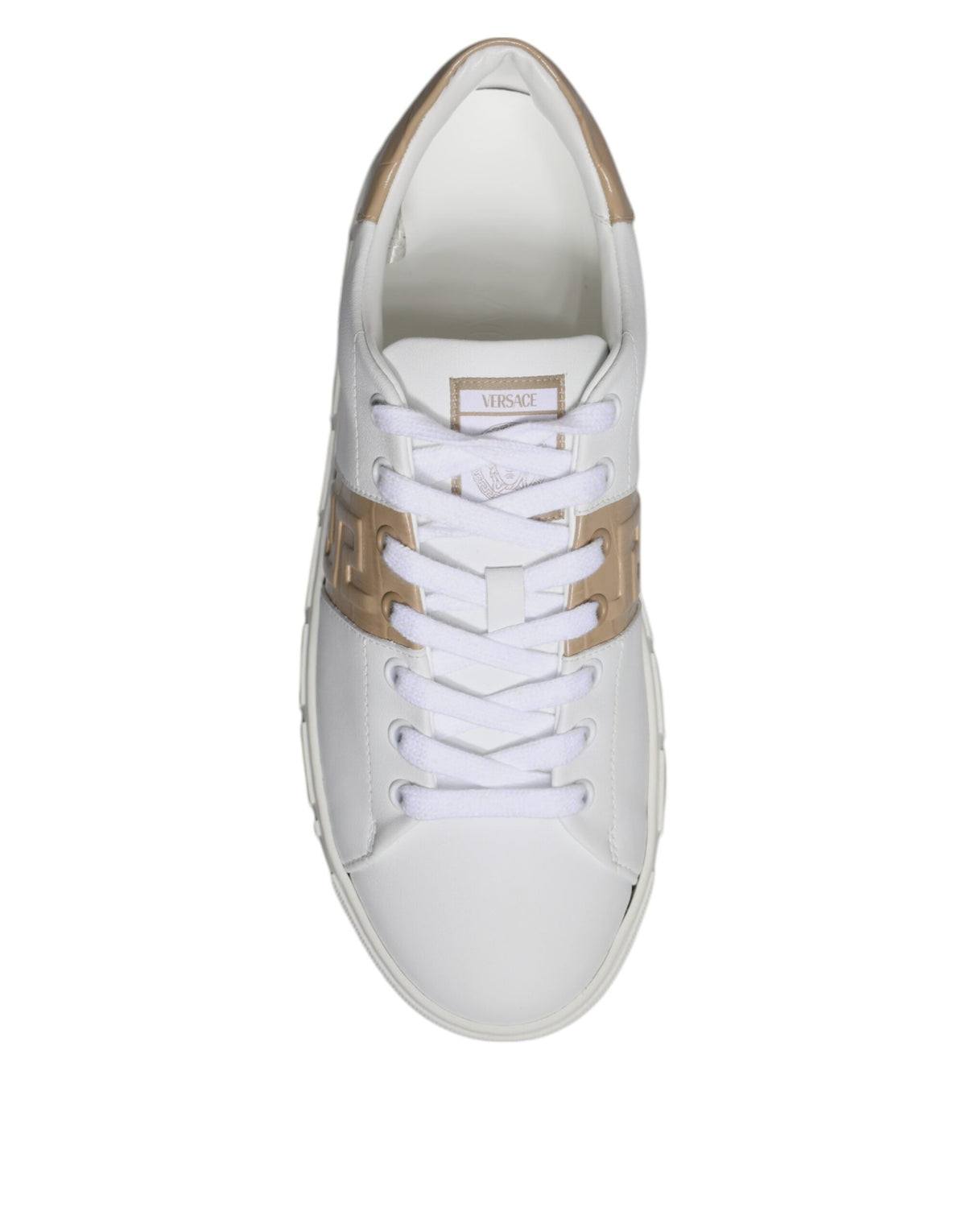 Zapatillas bajas de hombre Versace de TPU con estampado Greca en blanco y marrón
