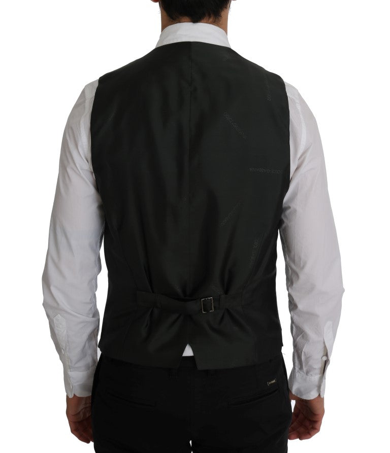 Gilet rayé Dolce & Gabbana en coton noir STAFF