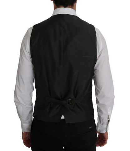 Gilet rayé Dolce & Gabbana en coton noir STAFF