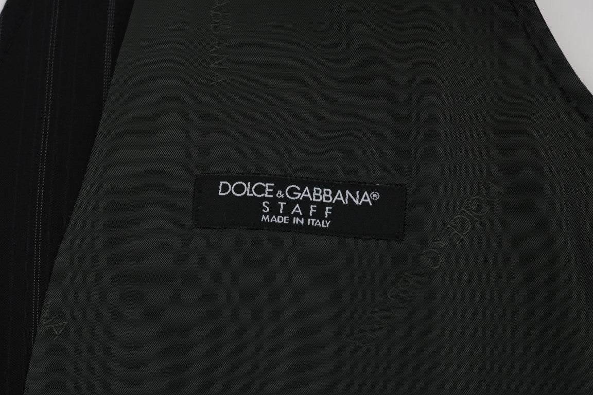 Gilet rayé Dolce & Gabbana en coton noir STAFF