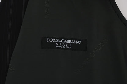 Gilet rayé Dolce & Gabbana en coton noir STAFF