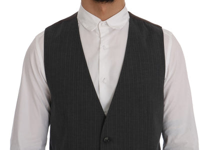 Gilet rayé en coton gris Dolce & Gabbana STAFF
