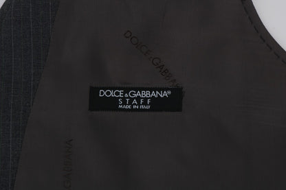 Gilet rayé en coton gris Dolce & Gabbana STAFF