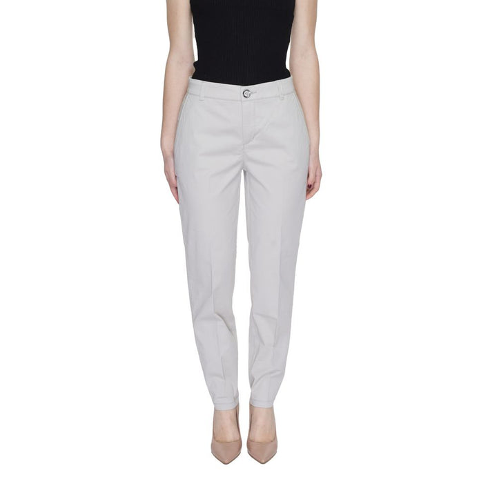 Street One Beige Cotton Casual Pants