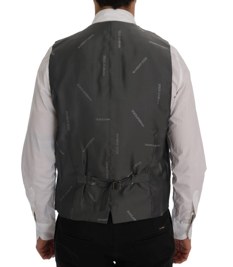 Gilet rayé en coton gris Dolce & Gabbana STAFF