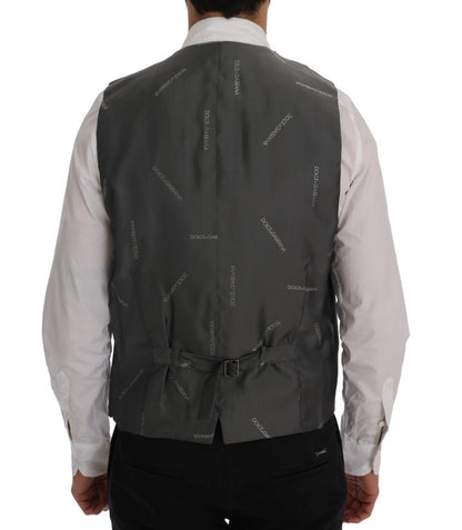 Gilet rayé en coton gris Dolce & Gabbana STAFF