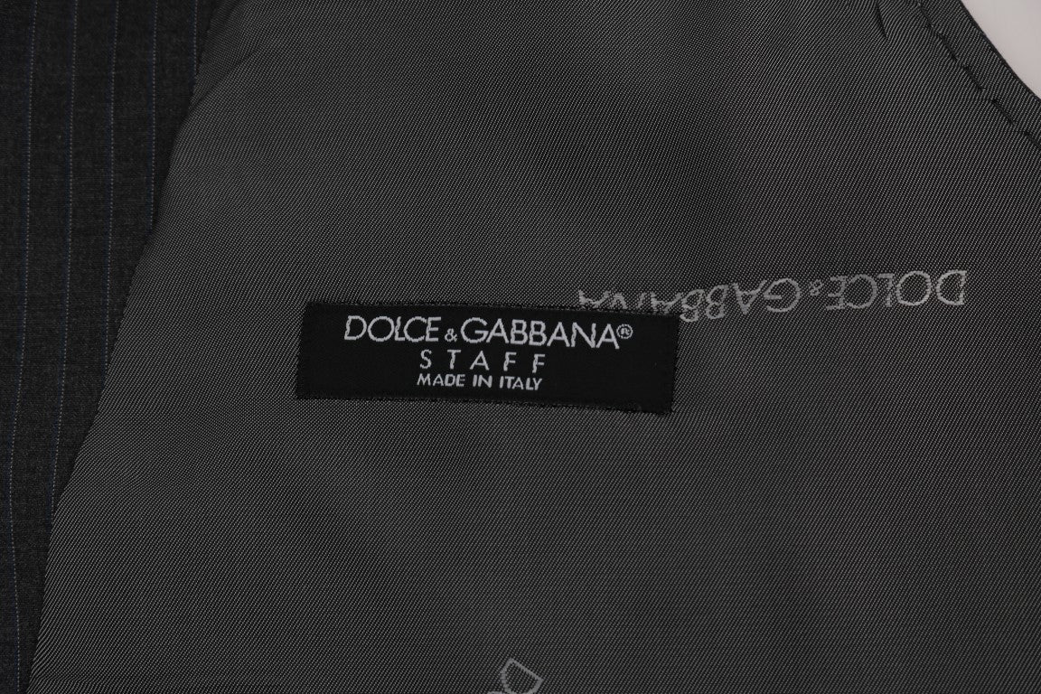 Gilet rayé en coton gris Dolce & Gabbana STAFF