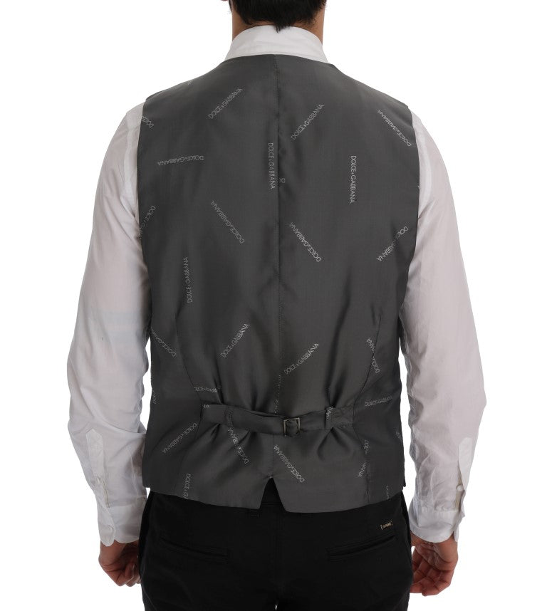 Gilet rayé en coton gris Dolce & Gabbana STAFF